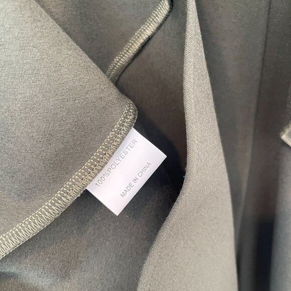 Few Moda Size S Side Ruffle Midi A-Line Flare Dress Green Olive Career - Picture 9 of 9